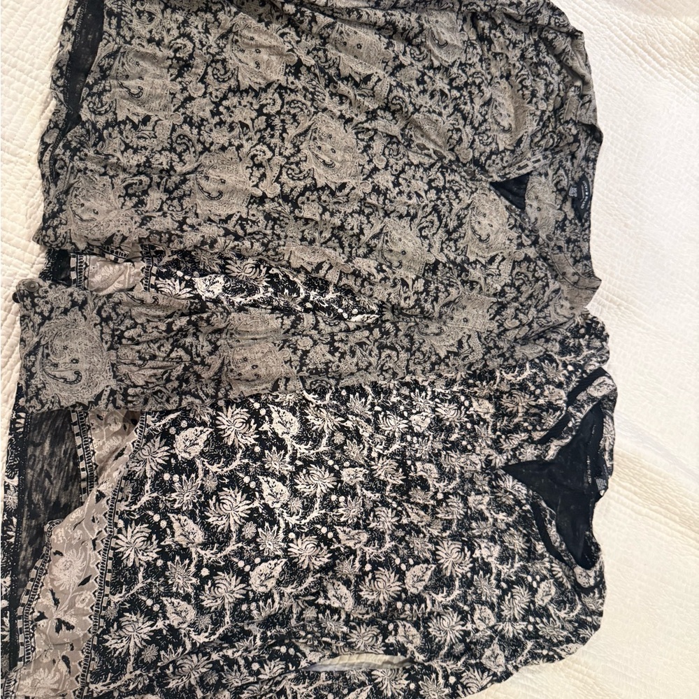 Black and White Floral and Paisley Skirt